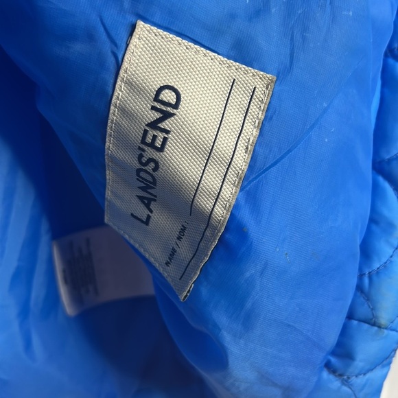 Lands' End Kids Bright Blue Puffer Jacket 14 Fall Winter - Picture 3 of 7